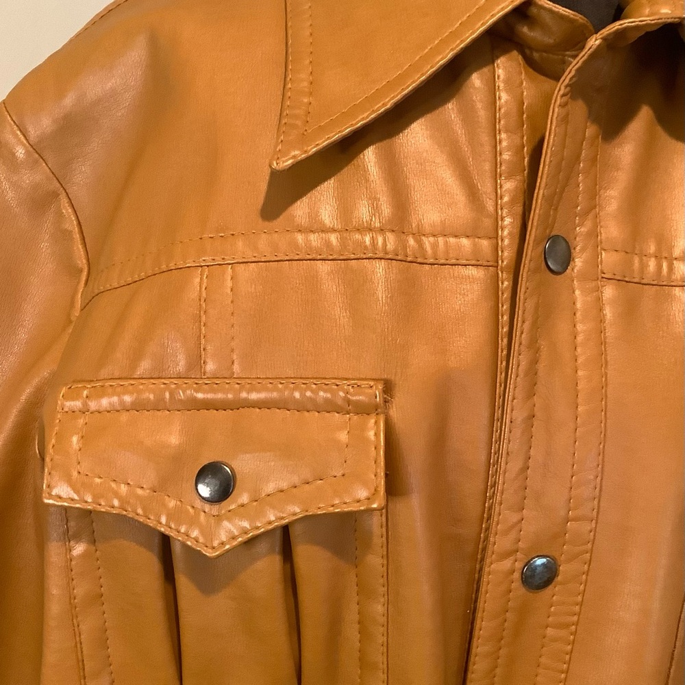 Vintage Campus Outerwear Men’s Vinyl Jacket 44R Made in Korea Retro 1970s - Picture 8 of 14